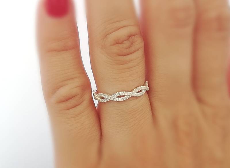 Diamant Ehering , Geflochtene Volle Ewigkeit Twist Diamant Ehering , Geflochtene Volle Ewigkeit Twist von RandSjewelry