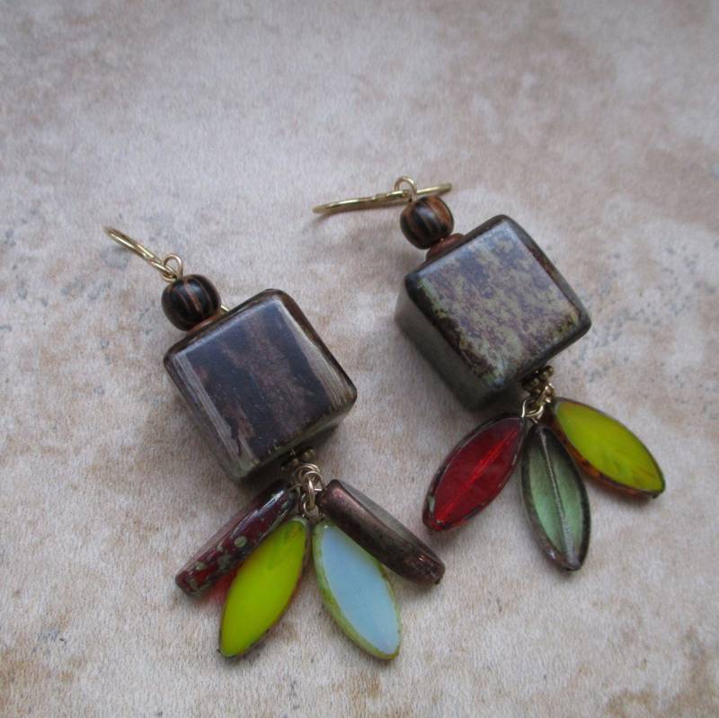 Grüne Bananenrinde Ohrringe | Natürliche von RandallVDesigns