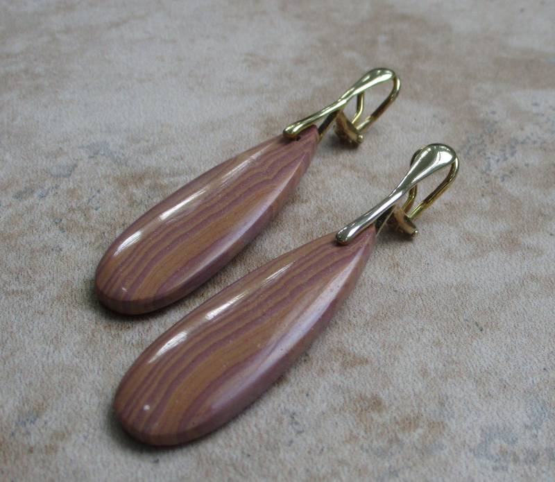 Pinke Ohrclips | Wunderstein Pinke, Orange Und Gelbe von RandallVDesigns