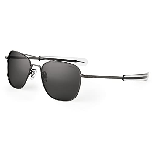 Randolph Aviator Gun Metall Bajonett Tempel Grau Polarisierte Sonnenbrille für Erwachsene von Randolph Engineering
