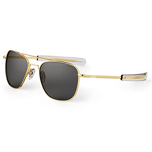 Randolph Engineering quadratische Piloten Sonnenbrillen in 23 k Gold grau polarisiert AF058 55 Grey Polarised Gold Randolph Engineering quadratische Piloten Sonnenbrillen in 23 k Gold grau polarisiert AF058 55 Grey Polarised Gold von Randolph Engineering