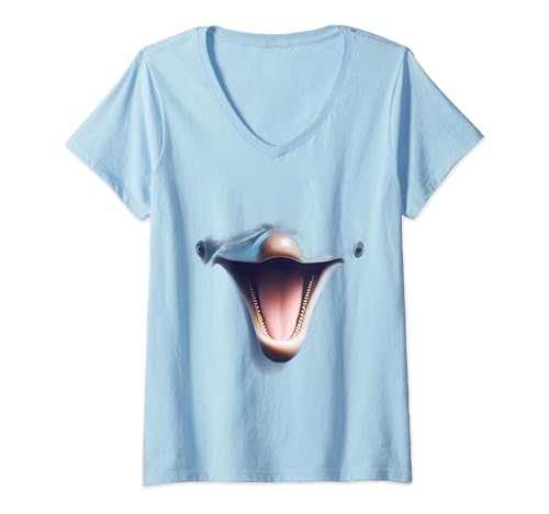 Damen Delfingesicht, Fun Spirit Delphins Kostüm T-Shirt mit V-Ausschnitt Damen Delfingesicht, Fun Spirit Delphins Kostüm T-Shirt mit V-Ausschnitt von Random Galaxy
