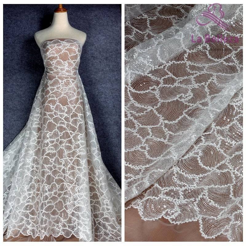 La Belleza 2019 Neue Hochzeit Kleid Spitze Stoff Pailletten Mit Royon Stickerei Von Hof von Randyfabrics