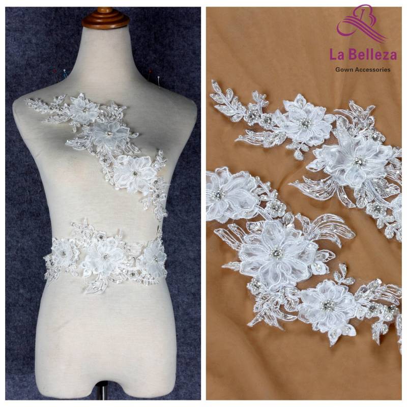 La Belleza Applikationen, Neue 3D Blumen, Applikationen, Hochzeit Applikationen, 3D Blumen, Schwarz, 2 Stück 1 Lot von Randyfabrics