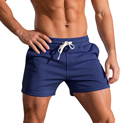 3-Zoll-Laufshorts für Herren, Fitness-Training, Bodybuilding-Shorts, atmungsaktive Baumwoll-Sportshorts Navy blau M von Rane Sports
