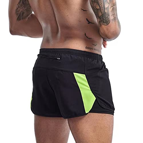 Herren 2 in 1 Laufshorts Outdoor-Trainingsshorts Quick Dry Workout Marathon Shorts mit Liner Schwarz 2XL von Rane Sports