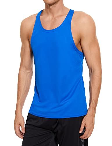 Herren Stringer Bodybuilding Workout Gym Tank Tops Y Rücken Muskel Fitness Tanks Ärmelloser Stringer T-Shirt 01 Blau XL von Rane Sports