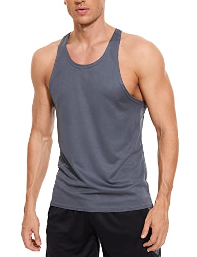 Herren Stringer Bodybuilding Workout Gym Tank Tops Y Rücken Muskel Fitness Tanks Ärmelloser Stringer T-Shirt Grau XL von Rane Sports