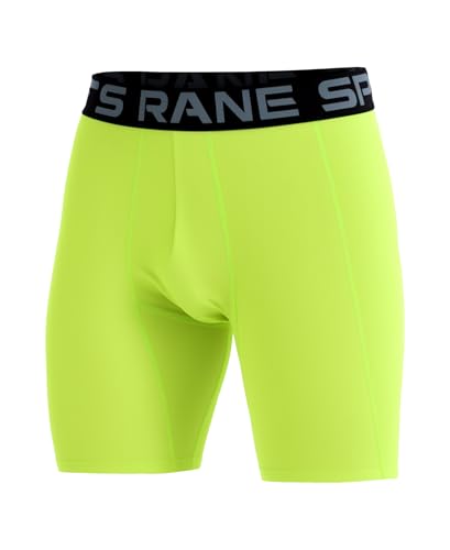 Herren Ultradünne Kompressionsshorts Sport Laufshorts Tights Unterwäsche Performance Athletic Workout Spandex Basisschicht Fluoreszierendes Grün L von Rane Sports