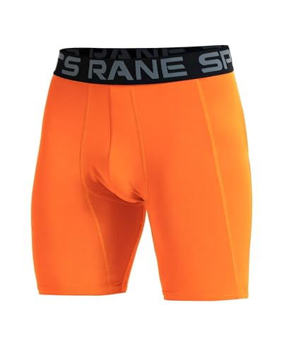 Herren Ultradünne Kompressionsshorts Sport Laufshorts Tights Unterwäsche Performance Athletic Workout Spandex Basisschicht Fluoreszierendes Orange L von Rane Sports