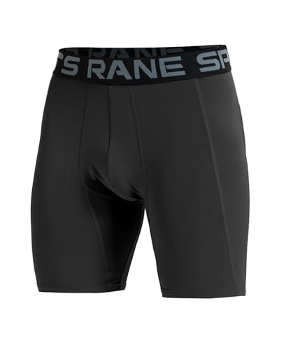 Herren Ultradünne Kompressionsshorts Sport Laufshorts Tights Unterwäsche Performance Athletic Workout Spandex Basisschicht Schwarz L von Rane Sports