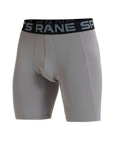 Herren Ultradünne Kompressionsshorts Sport Laufshorts Tights Unterwäsche Performance Athletic Workout Spandex Basisschicht grau 2XL von Rane Sports