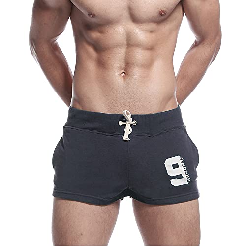 Rane Sports Herren-Shorts, sportliche Herren-Shorts, bequeme Schlafanzughose für Herren aus Baumwolle, Laufshorts für Herren mit Kordelzug und Taschen, marineblau, L von Rane Sports