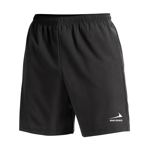 Herren-Workout-Shorts 7 Zoll für Fitnessstudio Training athletisch kurz schnell trocknend Outdoor-Laufshorts mit Reißverschlusstaschen Schwarz M von Rane Sports