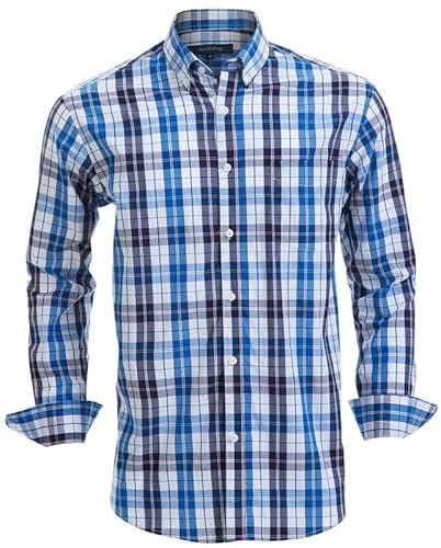 Rankitutu Herren-Knleistenhemden aus Baumwolle, Langarmhemden, Regular Fit（1801-XXL） von Rankitutu