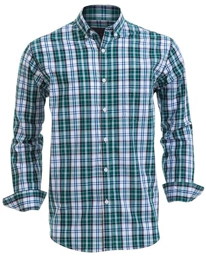Rankitutu Herren-Knleistenhemden aus Baumwolle, Langarmhemden, Regular Fit（1803-XL） von Rankitutu