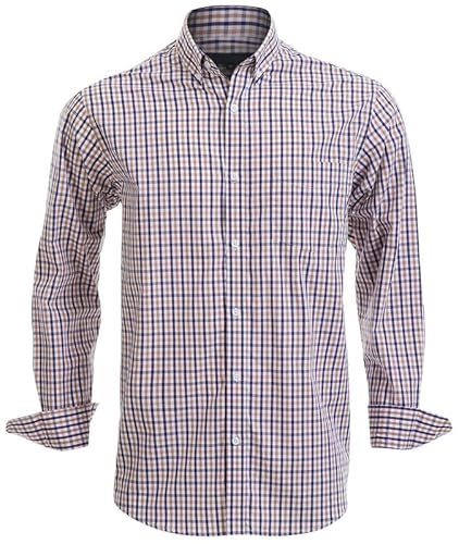 Rankitutu Herren-Knleistenhemden aus Baumwolle, Langarmhemden, Regular Fit（1806-3XL） von Rankitutu