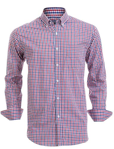 Rankitutu Herren-Knleistenhemden aus Baumwolle, Langarmhemden, Regular Fit（1807-XXL） von Rankitutu