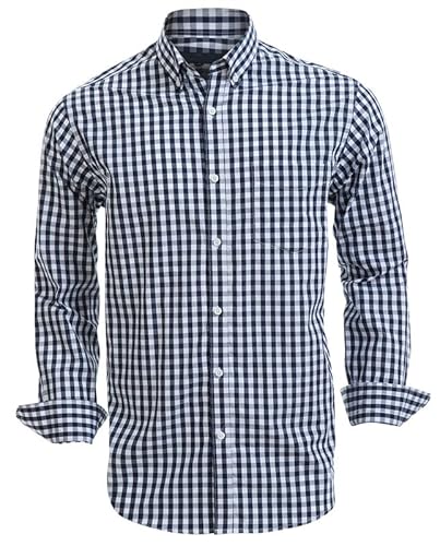 Rankitutu Herren-Knleistenhemden aus Baumwolle, Langarmhemden, Regular Fit（1809-XL） von Rankitutu