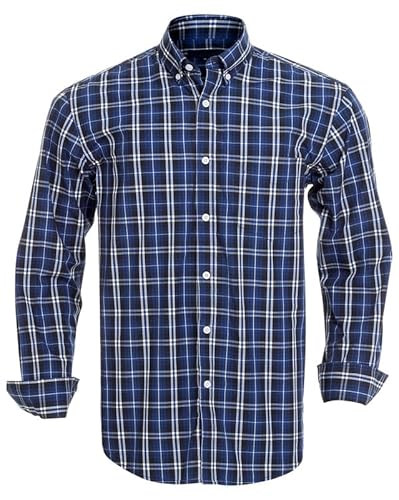 Rankitutu Herren-Knleistenhemden aus Baumwolle, Langarmhemden, Regular Fit（1901-XL） von Rankitutu