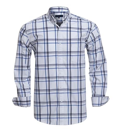 Rankitutu Herren-Knleistenhemden aus Baumwolle, Langarmhemden, Regular Fit（1902-XXL） von Rankitutu