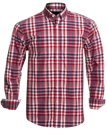 Rankitutu Herren-Knleistenhemden aus Baumwolle, Langarmhemden, Regular Fit（1903-3XL） von Rankitutu