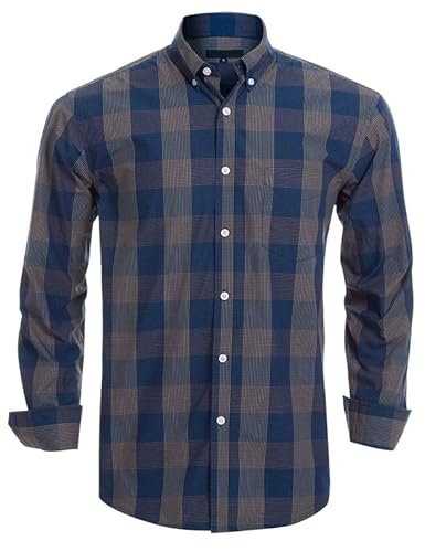 Rankitutu Herren-Knleistenhemden aus Baumwolle, Langarmhemden, Regular Fit（1906-XXL） von Rankitutu