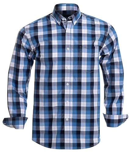 Rankitutu Herren-Knleistenhemden aus Baumwolle, Langarmhemden, Regular Fit（1907-XXL） von Rankitutu