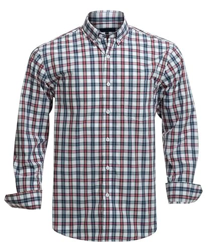 Rankitutu Herren-Knleistenhemden aus Baumwolle, Langarmhemden, Regular Fit（1908-XL） von Rankitutu