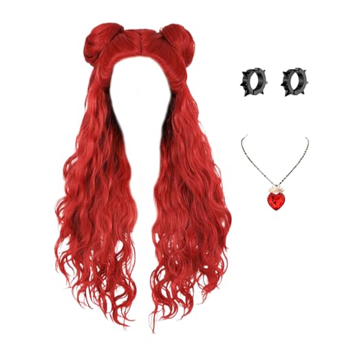 Ranley Halloween Perücke mit Schmuck - Halloween Kostüm Lockige Langhaarperücke - Komfortable Vielseitige Verkleidung Für Karneval Feste Schulfeiern von Ranley