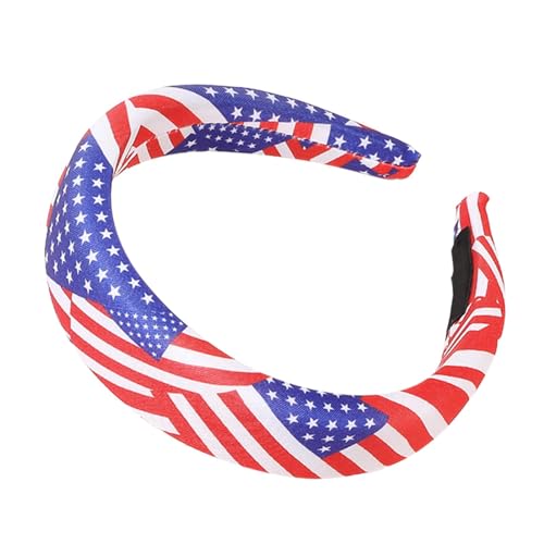 Ranley Stirnband mit amerikanischer Flagge, patriotisches Stirnband für Damen,Patriotischer Anti-Rutsch-Haarreifen - Weicher Haarschmuck zum Gedenktag, Kopfschmuck mit amerikanischer Flagge für von Ranley