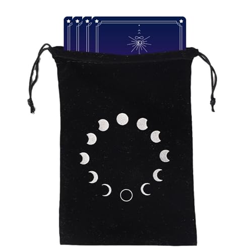 Ranley Tarot-Kartenetui, Tarot-Kartenhalter-Tasche - 4,72 x 7,09 Zoll Samt-Schmuckorganizer | Wahrsagungs-Gadget-Tasche für Schmuck, Kristalle, Tarotkarten, Würfel, Steine von Ranley