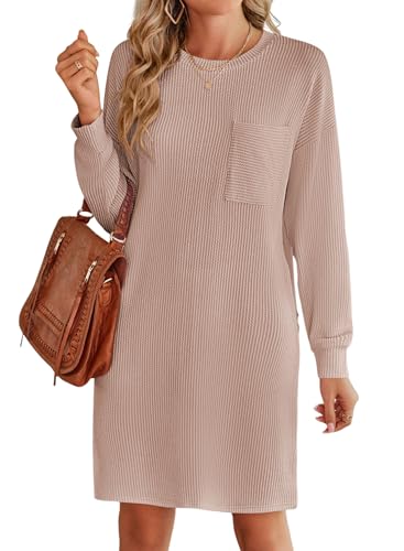 Khaki Herbstkleid Damen Langarm Elegant Kleid A Linie Schöne Herbstkleider Tunika Tshirt Schickes Winterkleid Khaki Herbstkleid Damen Langarm Elegant Kleid A Linie Schöne Herbstkleider Tunika Tshirt Schickes Winterkleid von Ranphee