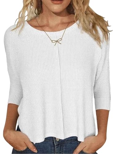 Oversize Shirt Damen Herbst 2024 Weiß Fledermausärmel Oberteil Frauen Modische Long Sleeve Fall Outfits Langarmshirt von Ranphee