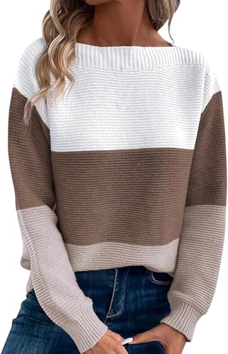 Ranphee Pulli Damen Herbst Moderne Winterpullover Warm Dicke Langarm Grobstrickpullover Damenpullover Vintage Basic Women's Knit Sweater Femme von Ranphee