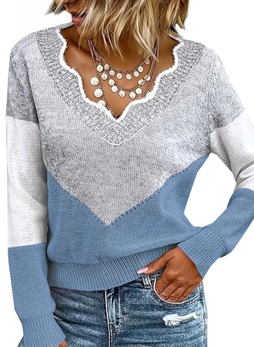 Ranphee Pulli Damen Schwarz Herbst Moderne Winterpullover Warm Dicke Damenpullover Langarm Vintage Basic Women's Knit Sweater von Ranphee