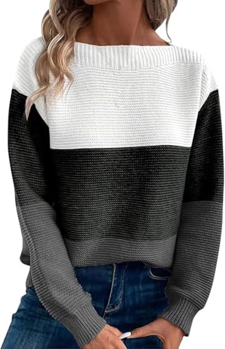 Ranphee Schwarze Pulli Damen Herbst Moderne Winterpullover Warm Dicke Langarm Grobstrickpullover Damenpullover Vintage Basic Women's Knit Sweater Femme von Ranphee