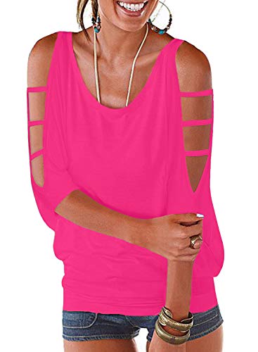 Ranphee T Shirt Kurzarm Frau Sommer Fledermausärmel Chic Bluse Kalt Bluse Baumwolle Weit Top Rose XL Ranphee T Shirt Kurzarm Frau Sommer Fledermausärmel Chic Bluse Kalt Bluse Baumwolle Weit Top Rose XL von Ranphee