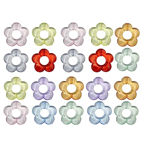 20 Stück Blumen Perlen Rahmen Charm Handgefertigt Fünfblättrige Blumen Perlen Gerades Loch Für DIY Schmuck Armbänder Halskettenherstellung Blumenförmige Perlen Handgefertigter Schmuck von Ranuw