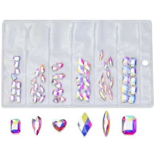 60 Stück/Set Elegante Strasssteine 3D Nagelkunst Kristall Strasssteine Nagelspitzen Dekorationen Kristall-3D Nägel Charme Maniküre Mode Accessoires Verzierungen Bastelbedarf von Ranuw