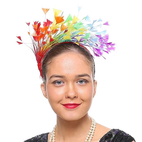 Cocktail Stirnband Flapper Feder Stirnband Kopfschmuck Feder Fascinator Stirnband Farbiges Feder Stirnband Tea Party Feder Fascinator Stirnband von Ranuw