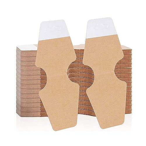 Ranuw 100x/Packung Halsketten Display Karte Umklappbares Kraftpapier Schmuckanhänger Leere Karten Zum Präsentieren Von Armbändern Schwarze Klebekarte Doppelseitige Klebekarte von Ranuw