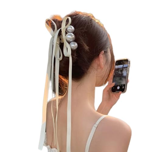 Ranuw Band Haarspangen Ballett Haarspange Perlen Schleife Haar Accessoire Bunte Haarnadel Stilvolles Stirnband Für Frauen Party Und Hochzeit Haarspange von Ranuw