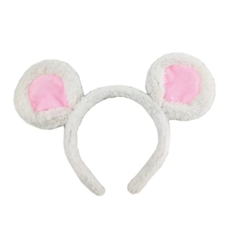 Ranuw Cartoon Tier Stirnbänder Pelzige Bär Ohren Haar Hoop Plüsch Maus Ohren Haarband Zum Waschen Gesicht Cosplay Kopfbedeckung Maus Ohren Stirnband Halloween Foto Requisiten von Ranuw