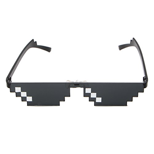 Ranuw Coole 3-Bit MLG Pixel Sonnenbrille Deal With It Brille Pixel Sonnenbrille Sonnenbrillen Kettenclip von Ranuw
