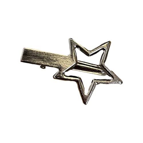 Ranuw Silber Star Haarspangen Mädchen Y2K Süße Stern Haarspangen Frauen Einfache Metall Snap Clip Kopfschmuck Haarschmuck Zubehör Mini Star Haarspange von Ranuw