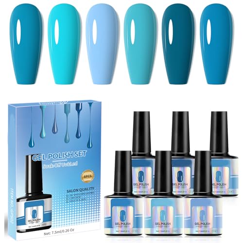 Stylisches Nagelgel-Set, 6 Farbtöne, schnell trocknend, für Frauen und Modebegeisterte, einfach aufzutragen, saisonales durchscheinendes Gel von Ranuw