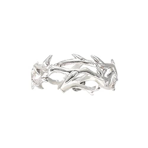 Verstellbare Ringe Silberne Dornenzweig Ringe Offene Ringe Für Verlobungsantrag Paarschmuck Geschenke Damen Und Herren Ornament Dornenring Für Männer Und Frauen von Ranuw