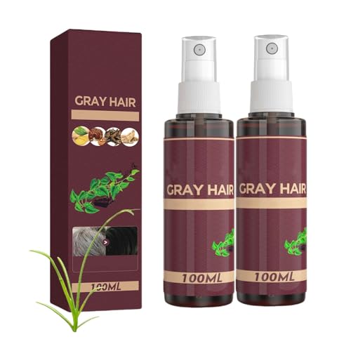 Haarfarbspray für graues Haar, Pflanzenspülung, umgekehrt graues Haar, Pflanzenserummischungen natürlich, decken graue Haarwurzeln ab Spray, Haarwachstumssprays (2pcs) von RanzEdge