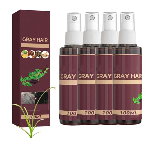 Haarfarbspray für graues Haar, Pflanzenspülung, umgekehrt graues Haar, Pflanzenserummischungen natürlich, decken graue Haarwurzeln ab Spray, Haarwachstumssprays (4pcs) von RanzEdge
